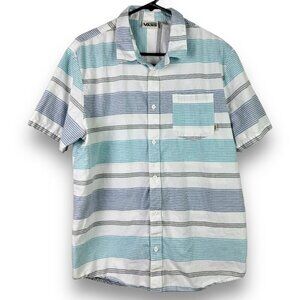 VANS Mens Sz L Short Sleeve Button Up Shirt - Summer Ocean Skate Lightweight